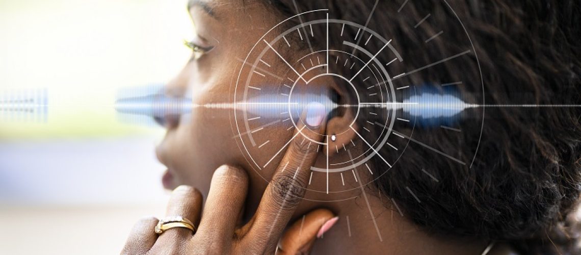 Hearing Aid And Deaf Care. Ear Photo
