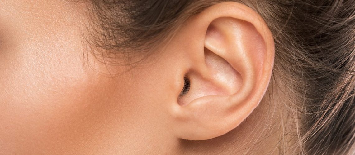 Close up of female ear